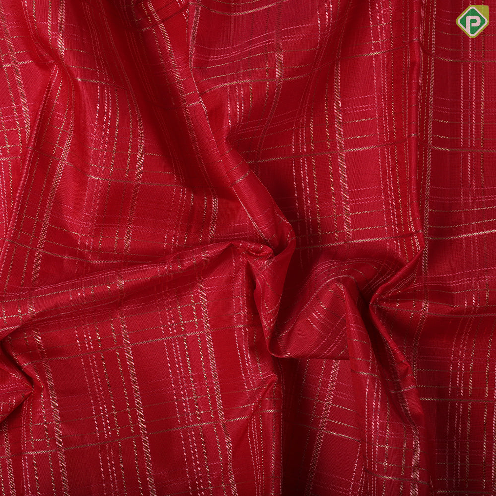 Rani Pink Gold Zari Kattam design contrast florescent green multi line meena work border traditional silk saree