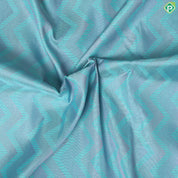 Sea blue lavender zig zag embossed design self meena work big butta border trendy silk saree