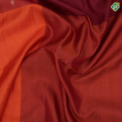 Rani pink honey orange gold zari butta grand design pallu gold zari border soft silk saree