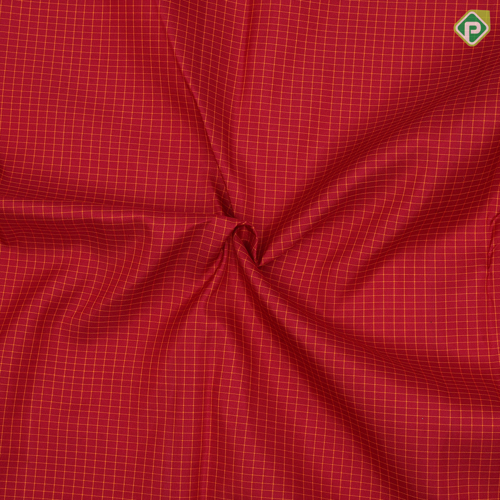 Red Colour Thread Vairaoosi Checks Design Self Colour Gold Zari Mayilkan Border Design Traditional Silk Saree