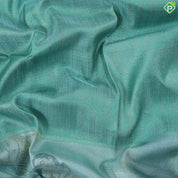 Rama Green gold zari by zari tissue weaved design queen in nandavanam modern art paint trendy tissue silk saree