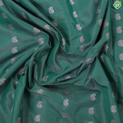 Emerald green with vairaoosi and butta design cream border Art silk gift saree