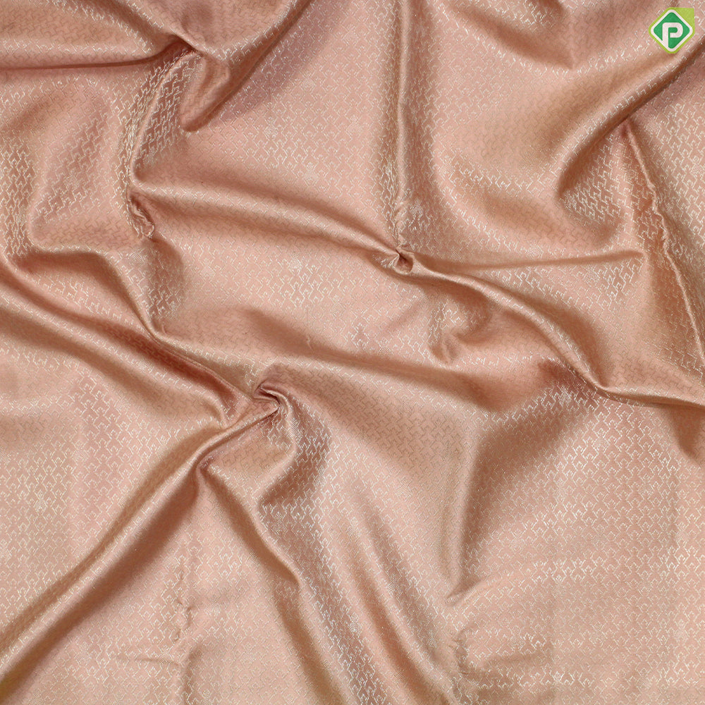 Peach Pink Silver Zari With Yellow Color Fancy Trendy  Silk Saree