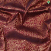 Maroon Red Grand Gold Zari Floral Creeper Design Peach Pink Border Bridal Silk Saree