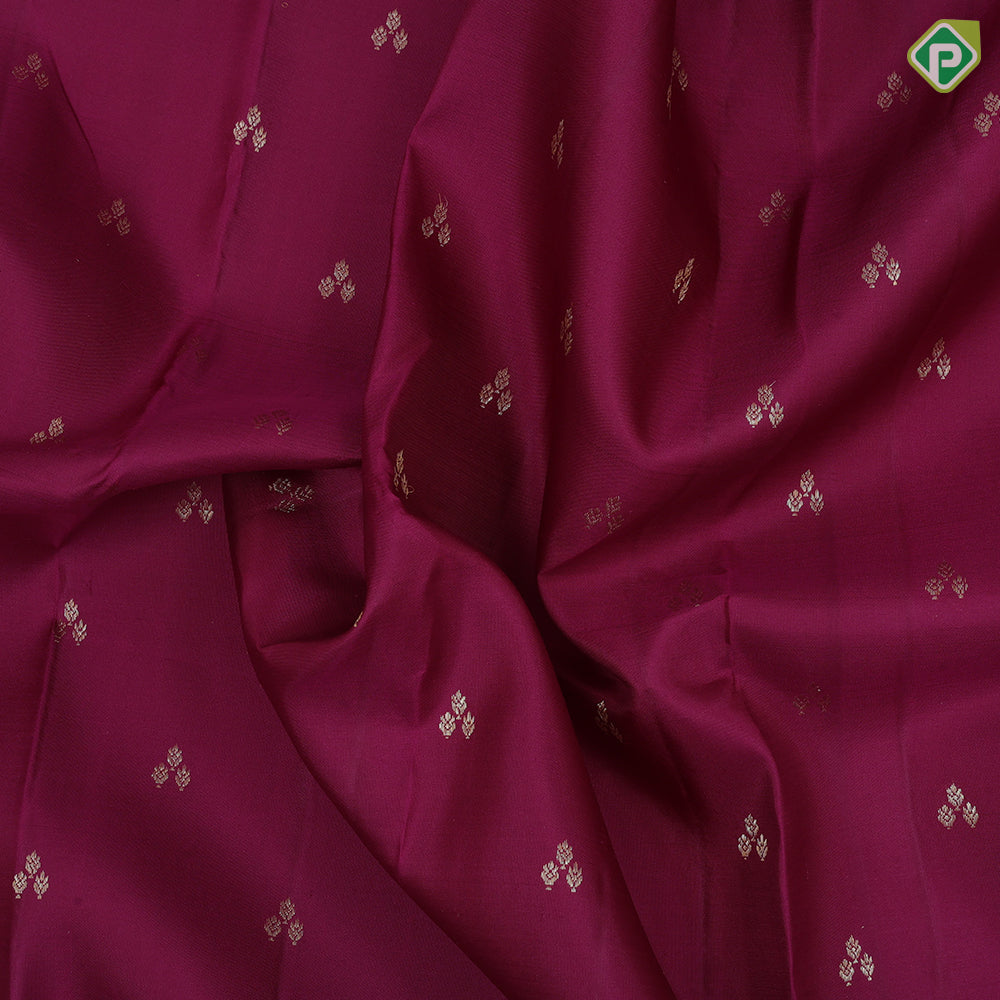 Dark purple silver gold zari tri star butta design contrast orange silver gold zari fancy design border trendy designer silk saree
