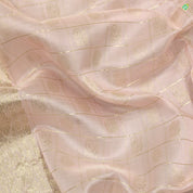 Baby Pink With Silver Zari Checked Peacock Chakram Motifs Kuppadam Silk Cotton Sarees