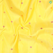 Corn Yellow Silk Thread Butta Design Rani Pink Korvai Border Traditional Silk Saree
