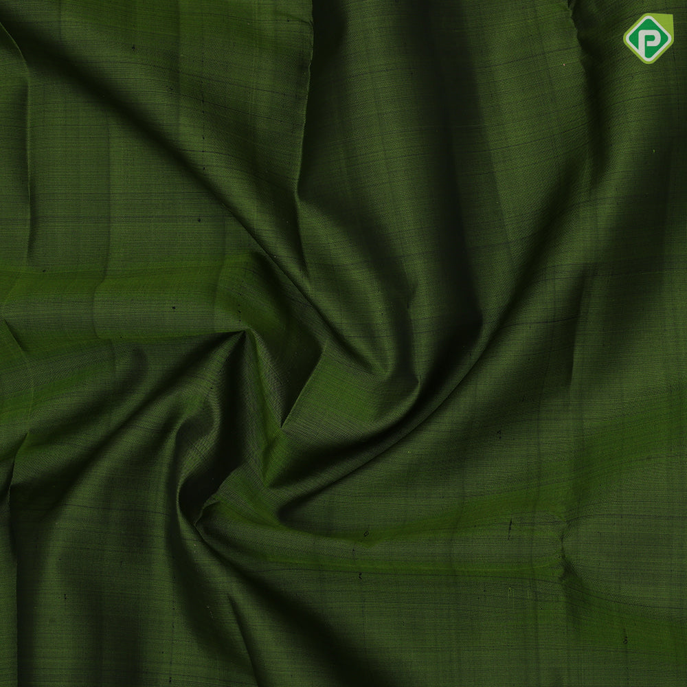 Bottle green plain weaved Purple gold zari border plain traditional vintage silk saree
