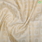 White gold zari annam chakkaram butta checks design peacock green gold zari zig zag stripes border bridal silk saree