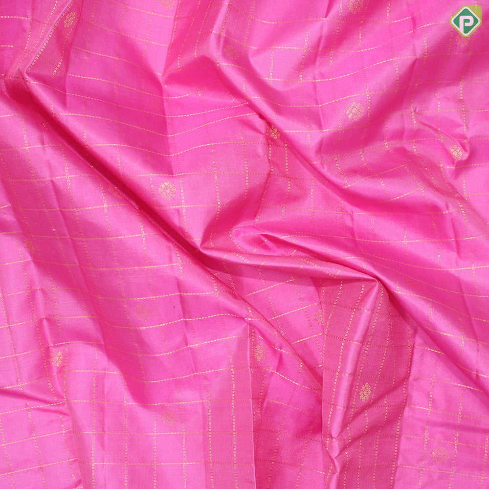 Pink Color Gold Zari With Self Color  Border Traditional Silk Saree