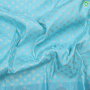 Sky Blue silver gold zari double layer round butta design Couples in Chariot posture Border Trendy silk saree