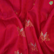 Rani Pink Gold Silver Zari Bride Butta Design Self Colour VanaSingaram Border Design Trendy Silk Saree