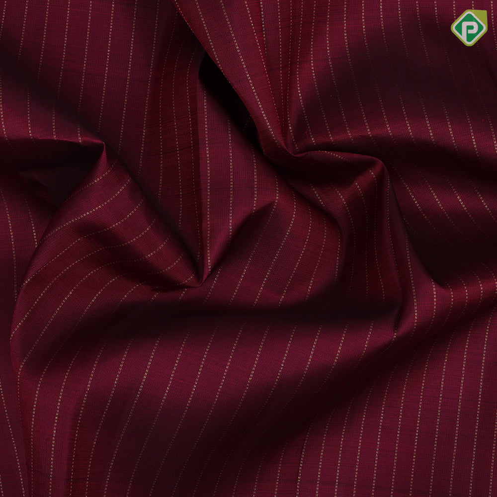 Red Wine Gold Zari Vairaoosi Lines Design Self Colour Maadam Border Design Traditional Silk Saree
