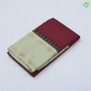 Maroon gold zari double stripes design pista green gold zari rettapet border art silk saree