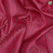 Magenta pink neem zari self thilagam design self color multi lines border self weaved silk saree
