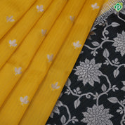 Bright Colour Based Small Motif Design Contrast Border Floral Flower Border Fancy Cotton Saree
