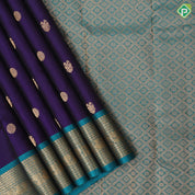 Indigo Colour Gold Zari Gandaberunda Chagaram Butta Design Rexsona Green Ruthracham Elephant Peacock Border Design Pure Mix Silk Saree