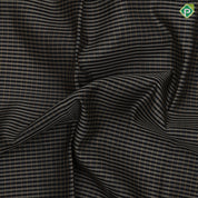 Black with sandal checks and stripes design borderless edge border Luxury black silk saree