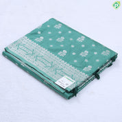 Indigo blue silver zari flower butta design banaras self rangoli border chiffon fancy saree