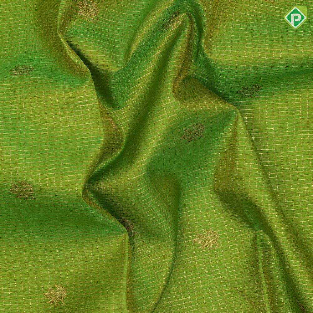 parrot green gold zari  peacock checks design  purple colour vairaoosi peacock and mango border design traditional silk saree