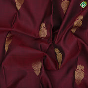 Maroon gold zari Kandapiranda butta design self vairaoosi checks border traditional silk saree