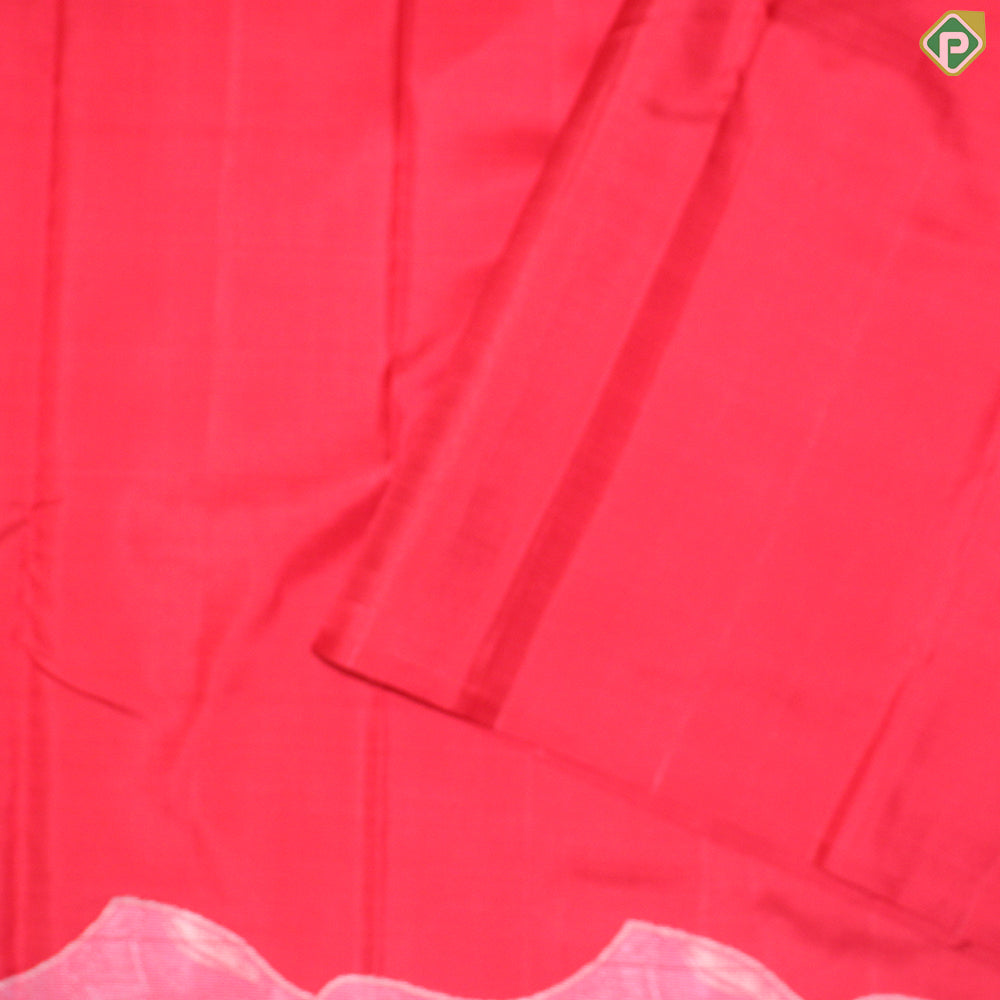 Chili Red Plain Body With Thread Border Trendy Silk Saree