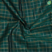 Emarald green silver and gold zari thick zari kattam Indigo blue gold zari with thread work three lines border vintage silk saree