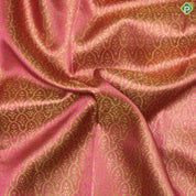 Peach Orange Gold Zari With Cream color Turning  Border Traditional Silk Saree