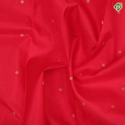 Chilly red gold zari small chakkaram and rudraksham butta self gold zari edge border traditional silk saree