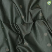 Tea green gold zari chakkaram butta motifs olive green rangoli multi color lines mid gold zari border soft silk saree