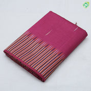 Dark color silver zari rain drop design multi color trendy border fancy cotton saree