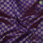 Purple blue gold zari Annam Chakkaram motifs full body rani gold zari High border bridal silk saree