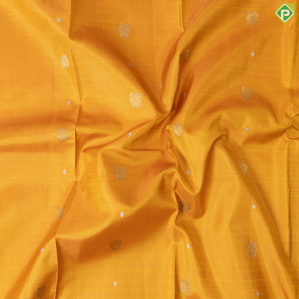 Mustard Colour With Gold Zari Silk Thread Retro Style Border Traditional Silk Saree