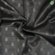 Black Colour Gold Zari Thilagam Butta Tissue Design Cream Colour Mango Border Design Luxury Black Silk Saree