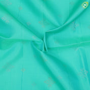 Spring green silver gold zari fancy flower butta motifs sea green silver gold zari graphic design border soft silk saree