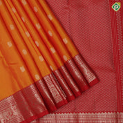 Mango yellow silver gold zari chakkaram annam butta rani red silver gold zari Annam elephant border pure mix silk saree