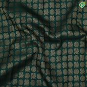 bottle green gold zari chakkaram and annam butta contrast sandal gold zari border grand bridal silk saree