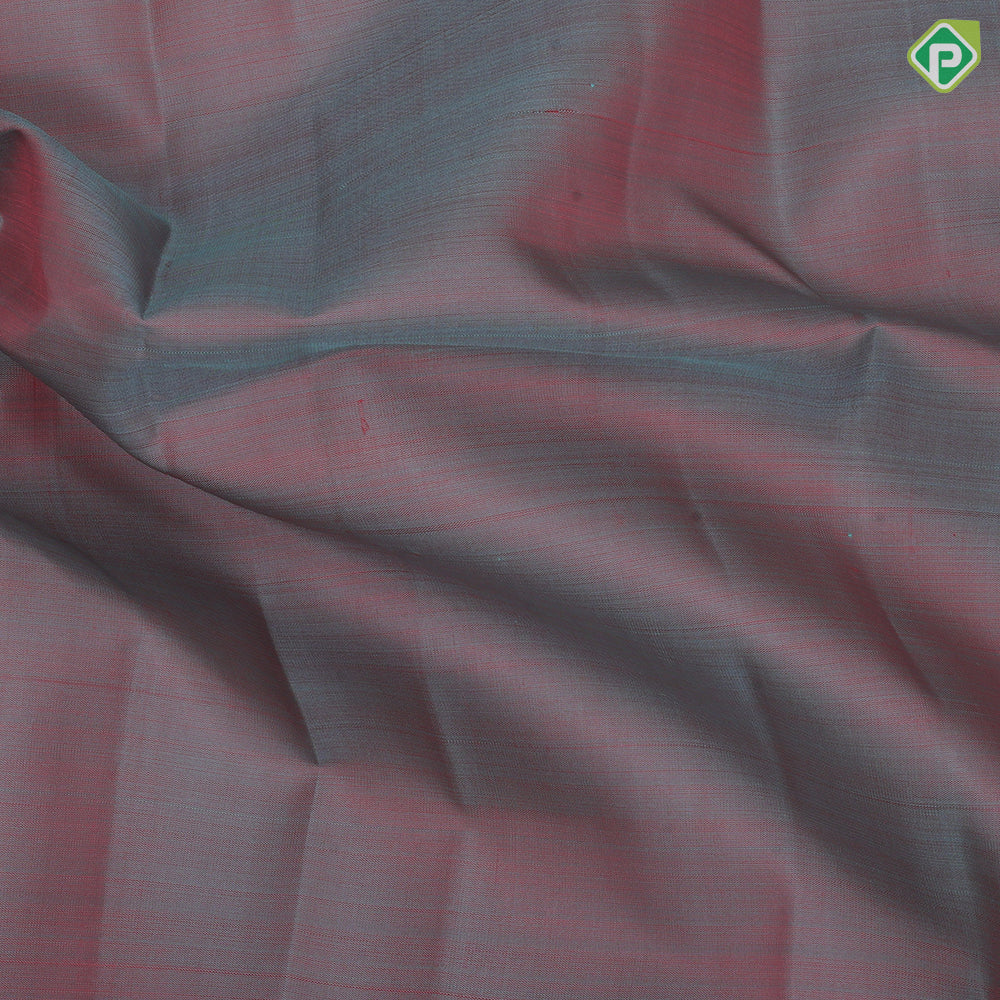 Dusty grey dual tone plain weaved rose pink gold zari border plain traditional vintage silk saree