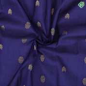 Royal Blue Gold Zari Flower Butta Design Rexsona Green Ruthracham Flower Border Design Pure Mix Silk Saree