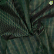 Bottle green gold zari vairaoosi kattam window panel self gold zari mayikan border koorai silk saree