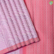Baby pink silver and gold zari zig zag chevron pattern light pink silver zari edge border trendy designer silk saree