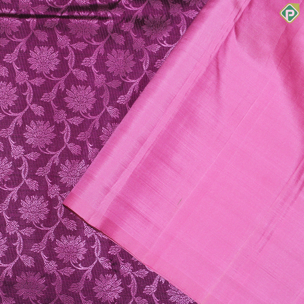 Mulberry Purple Color Silver Zari with self Color Meena Work Border Trendy Silk Saree