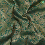 Dark green mango butta contrast light pink with gold zari mid bavanji border grand brocade bridal silk saree