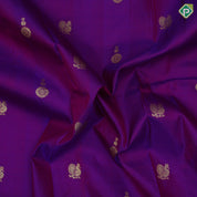 Dual shade purple gold zari chakkaram annam butta rani pink gold zari multi design border traditional silk saree