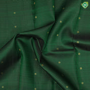 Bottle Green Gold Zari Vairaoosi Small Flower Butta Self Colour Peacock Border Design Traditional Silk Saree