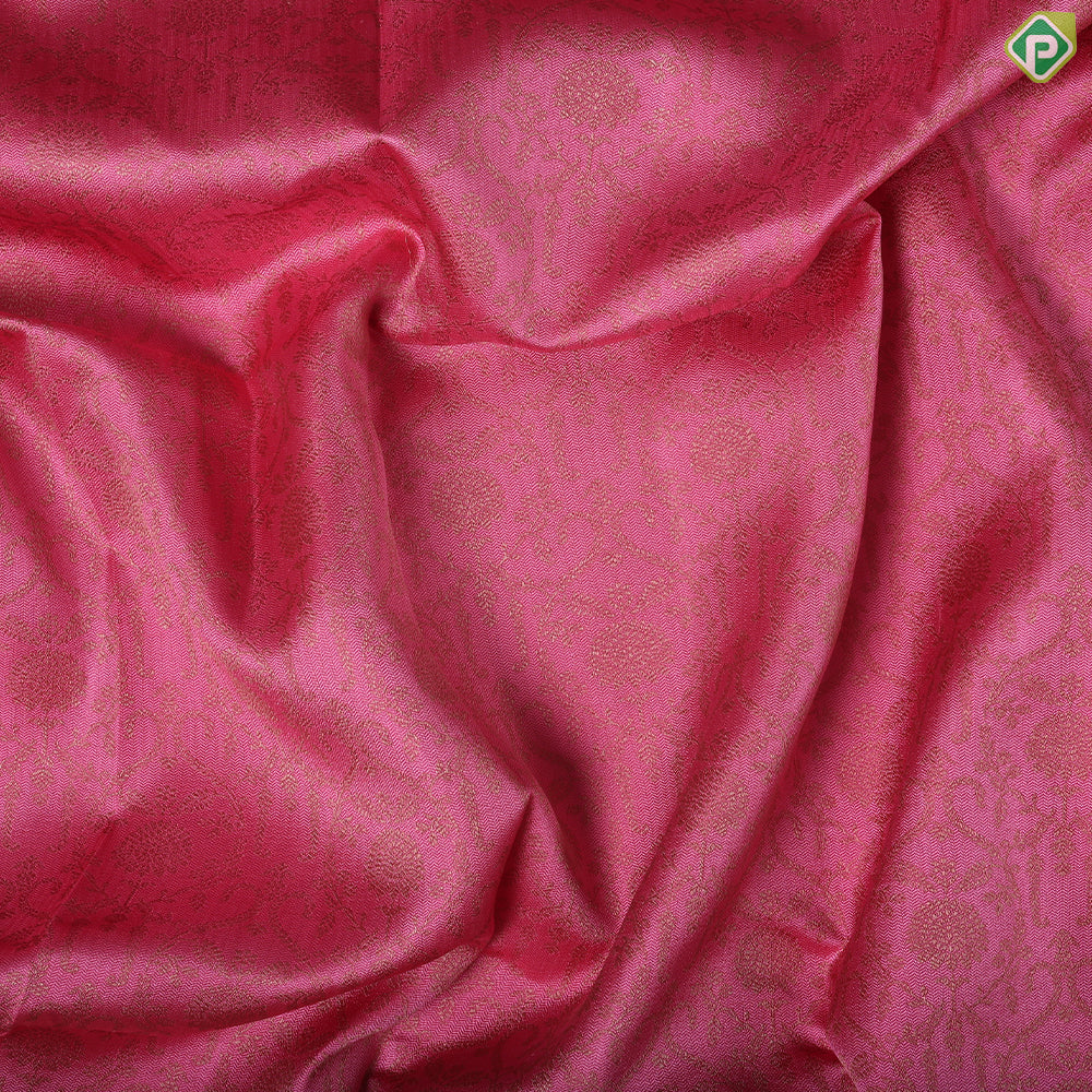 pale Pink grand floral thread work design onion pink gold zari border trendy silk saree