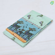 Full body sparrow design wild deer printed border summer cool light weight saree