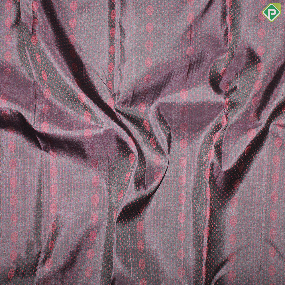 Grape Brown With Maroon Silk Thread Design Self Colur With Silver And Gold Zari Border Traditional Silk Saree