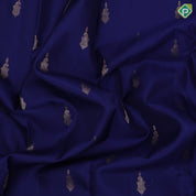 Indigo blue copper zari diamond mango butta self copper zari rangoli border traditional silk saree