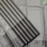 Silver zari by zari round self weaved round design violet silver zari diamond border tissue silk saree